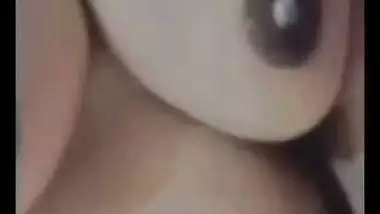 Dark nipples girlfriend video call nude show viral MMS