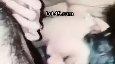 Glowing skin hot wife topless blowjob to hairy husband