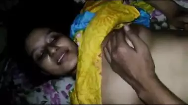 Guy touches Indian babe's boobs having oral sex in front of the camera