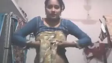 Desi naughty XXX wife stripping her saree for horny lover