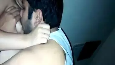 Real Desi wife milky boobs being sucked by her devar hot sucking