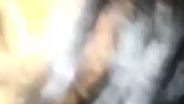 Skinny Desi chick mounts lover's XXX boner in MMS video at night