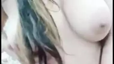 Webcam client enjoys watching Desi whore's huge XXX tits and nipples