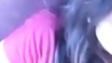Cute desi college girl in train slight rub scratch on boob-no nudity