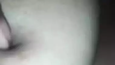 Desi girl hides her face but man lays her XXX boobs bare for sex video