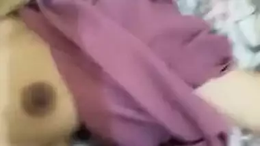 Indian slut falls asleep but boy jerks off and cums on naked tits