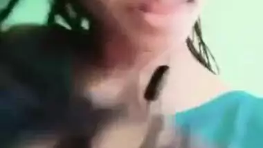 Sweet Desi girl takes top off to demonstrate her cute XXX boobs