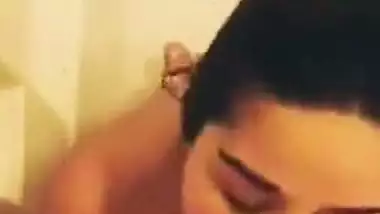 Extremely Hot Babe Sucking Boyfriend Dick & Hard Fucking in Bathroom MUST WATCH