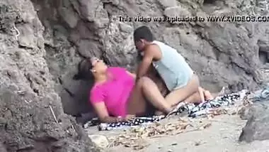 Desi chudai of a village aunty with her love in the forest