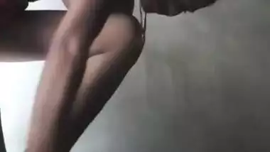 Cute village girl bathing