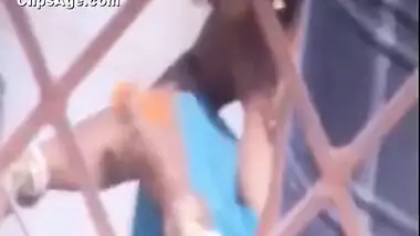 Indian desi Tamil maid taking bath outdoor video captured by neighbor guy