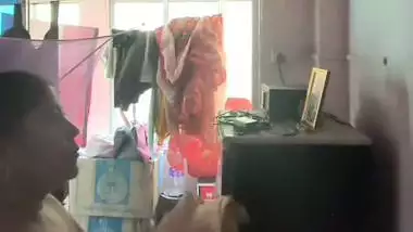 Milk tanker mom removing nighty in living room