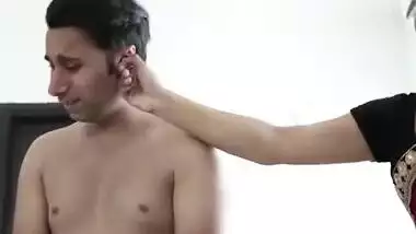 Fame bgrade actor in femdom slapping and making him jerk off