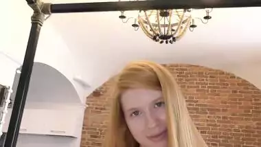 Petite redhead Thumbelina has small tits and a big shaved pussy ! 18 y.o.