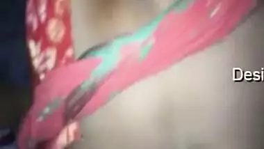 Persistent man won't leave the Desi wife alone until she shows tits