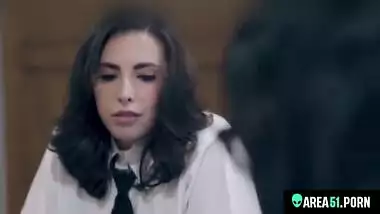 Older lusty sister teaching younger sis suck dick to a her BF, taboo Desi sex