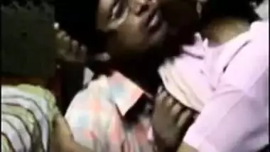 Indian guy makes out with a maid and licks her natural tits