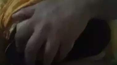 Desi wife big boobs pressing and showing by hubby in different bra 1