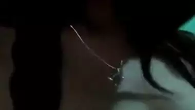 Attractive Desi teen motivates BF to have sex by flashing XXX tits on cam