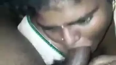Mature lady gives a blowjob to her owner in Telugu porn