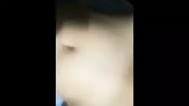 Girl from India discovers big XXX boobs and hairy sex opening on camera