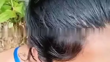 Cute girl outdoor blowjob and sex with boyfriend