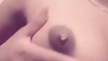 Shower room is a place where the young Desi porn model squeezes tits