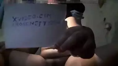 Indian woman with chubby body advertises XXX show being felt up by man