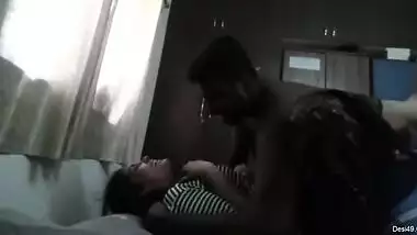 Guy hugs Indian teen getting horny and trying to feel her XXX titties
