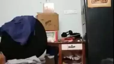 Desi striptease show of XXX young gal revealing her super-hairy cunt