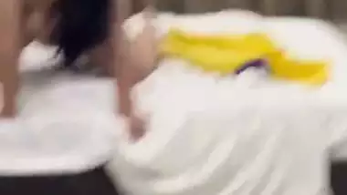 Fucking before mirror in hotel room by horny girlfriend