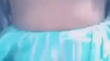 Clip of lustful Desi chick who exposes pussy to XXX BF via video link