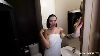 SHOWER SEX, BLOWJOB & CUM IN MOUTH WITH 18 YEAR OLD TEEN GIRL????????