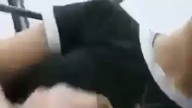Girl gives a blowjob on the stairs in the Nepali sex video