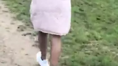 Kaira Nisha does a boobflash beside the highway