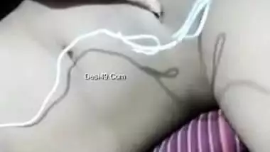 XXX video of Indian touching her own natural tits and smooth pussy