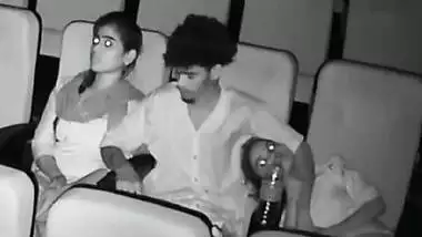 Threesome romance in theatre caught in night vision