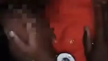 Desi girl is taken aback by brazen man who touches her soft boobies