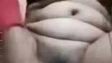 Young Desi guy jerks off watching fat bhabhi dildoing her XXX cunt