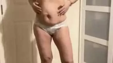 Hijabi wife Yasmin Khan stripping totally naked wearing just hijab n heels