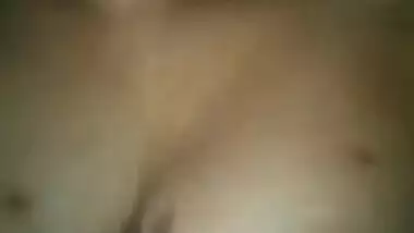 Girl can't fall asleep so she films porn video where she plays with Desi tits