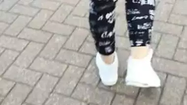 Step son fucking step mom in leggings in the car park of McDonald's