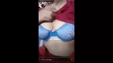 No way miss ! Sneha live strip to bra, Pressing boobs,Areola visible