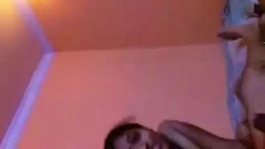 Indian chick flashes her XXX body sitting next to a naked sex stick