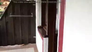 Totally naked indian Wife in the hotel balcony Exhibition and watching guys